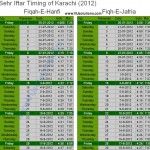 Ramadan Calendar Karachi