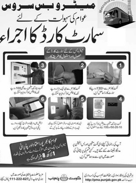 Metro Bus Smart Card System/Service started