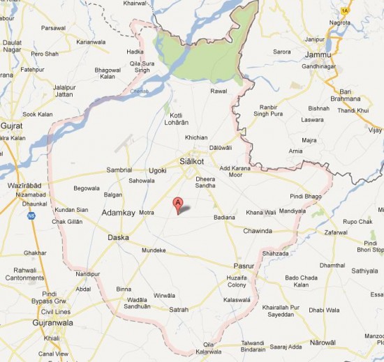 Map District Sialkot Paki Mag