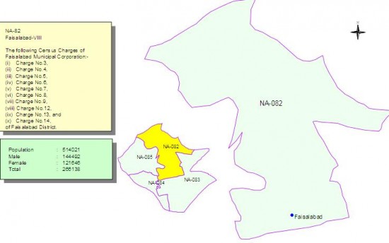 NA-82 Faisalabad Constituency Map