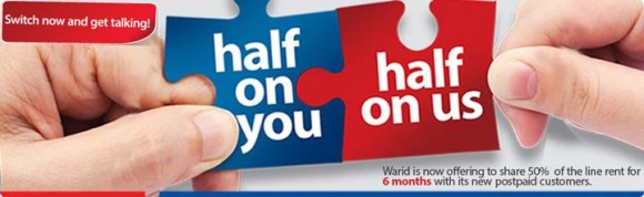 Warid Postpaid Half Bill