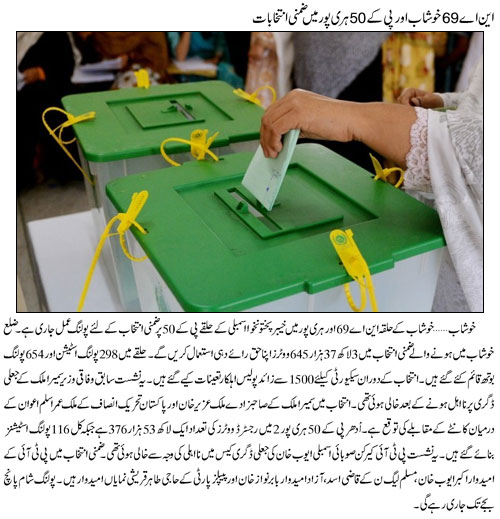 NA 69 Khushab, PK 50 Haripur By-Poll 2014