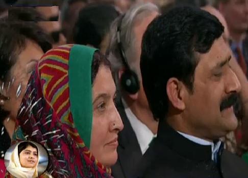 Malala Yousafzai parents (Father and Mother) in Nobel peace prize ceremony