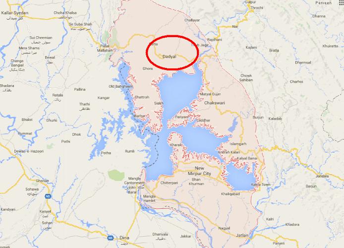 Tehsil Dadyal District Mirpur Azad Kashmir - Location Map LA-1 Halqa