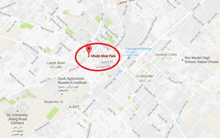 Location Map Dhobi Ghat Faisalabad