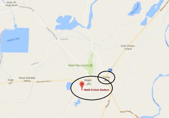 Makli Cricket Stadium Thatta - Location Map Nawaz Sharif PMLN Jalsa