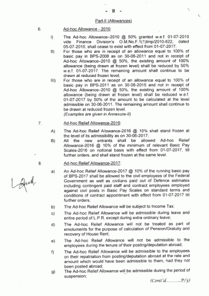 Revision of Basic Pay Scale and Allowances 2017 of Govt employees 2