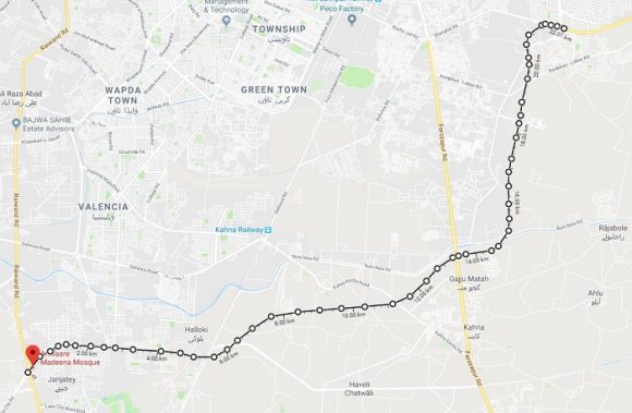 Lahore Southern Ring Road Loop 1 and Loop 2 - Detail Route Map 22 KM Long