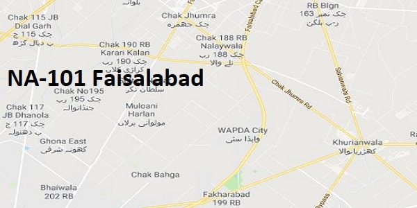 NA 101 Faisalabad Google Area Locaton Map Election 2018 National Assembly constituency (Halqa)-min