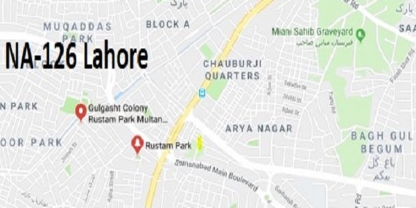 NA 126 Lahore Google Area Location Map Election 2018 National Assembly constituency (Halqa)-min