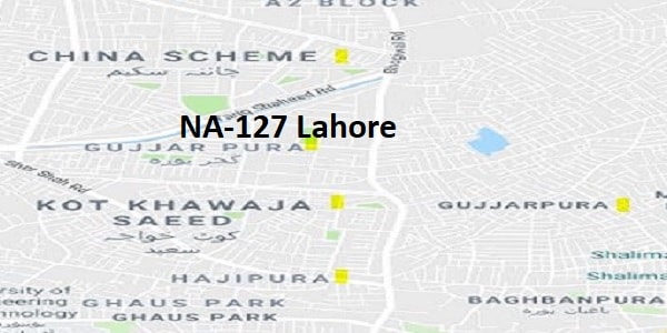 NA 127 Lahore Google Area Location Map Election 2018 National Assembly constituency (Halqa)-min