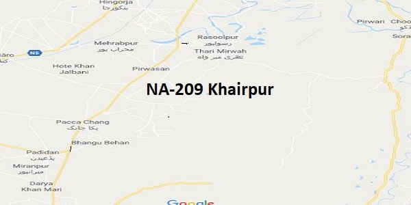 NA 209 Khairpur Google Area Location Map Election 2018 National Assembly constituency (Halqa)-min