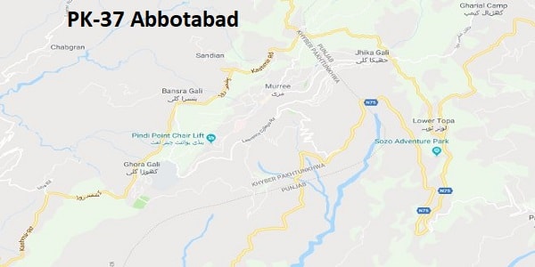 PK 37 Abbottabad Google Area Location Map Election 2018 KPK Assembly constituency (Halqa)-min