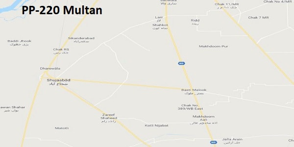 PP 220 Multan Google Area Location Map Election 2018 Punjab Assembly constituency (Halqa)-min