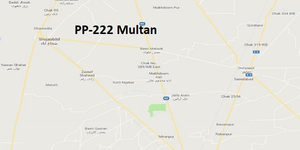 PP 222 Multan Google Area Location Map Election 2018 Punjab Assembly constituency (Halqa)-min