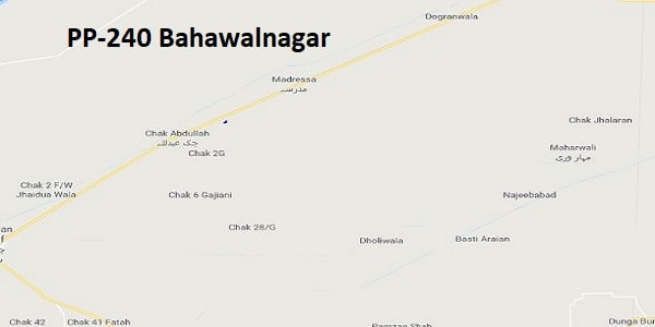PP 240 Bahawalnagar Google Area Location Map Election 2018 Punjab Assembly constituency (Halqa)-min