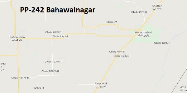 PP 242 Bahawalnagar Google Area Location Map Election 2018 Punjab Assembly constituency (Halqa)-min
