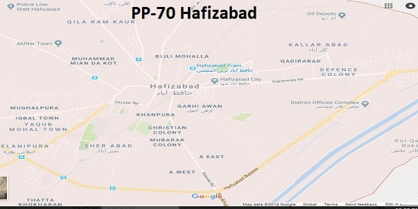 PP 70 Hafizabad Google Area Location Map Election 2018 Punjab Assembly constituency (Halqa)-min