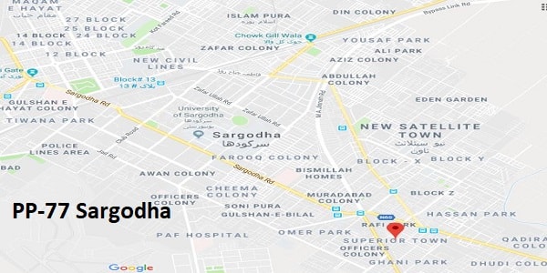PP 77 Sargodha Google Area Location Map Election 2018 Punjab Assembly constituency (Halqa)-min