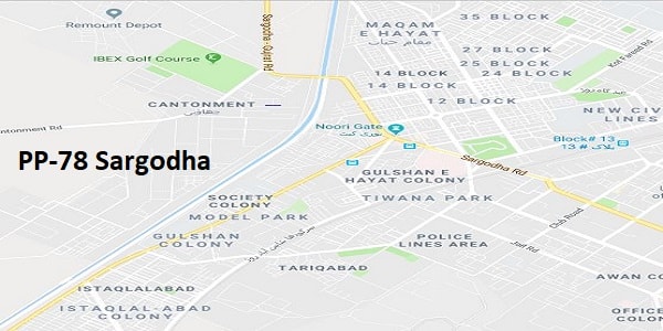 PP 78 Sargodha Google Area Location Map Election 2018 Punjab Assembly constituency (Halqa)-min