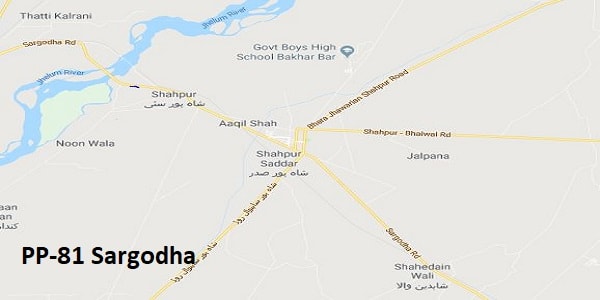 PP 81 Sargodha Google Area Location Map Election 2018 Punjab Assembly constituency (Halqa)-min