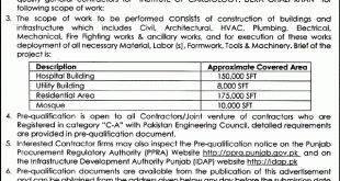 REQUEST FOR PRE-QUALIFICATION OF GENERAL CONTRACTOR INSTITUTE OF CARDIOLOGY, DERA GHAZI KHAN